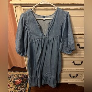 Old Navy Denim Bubble Sleeve Dress